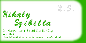 mihaly szibilla business card