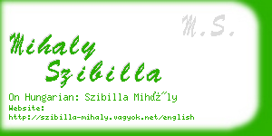 mihaly szibilla business card